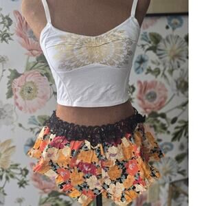NWT Free People Intimates Golden Slumbers Bloomer Shorts Floral Pattern